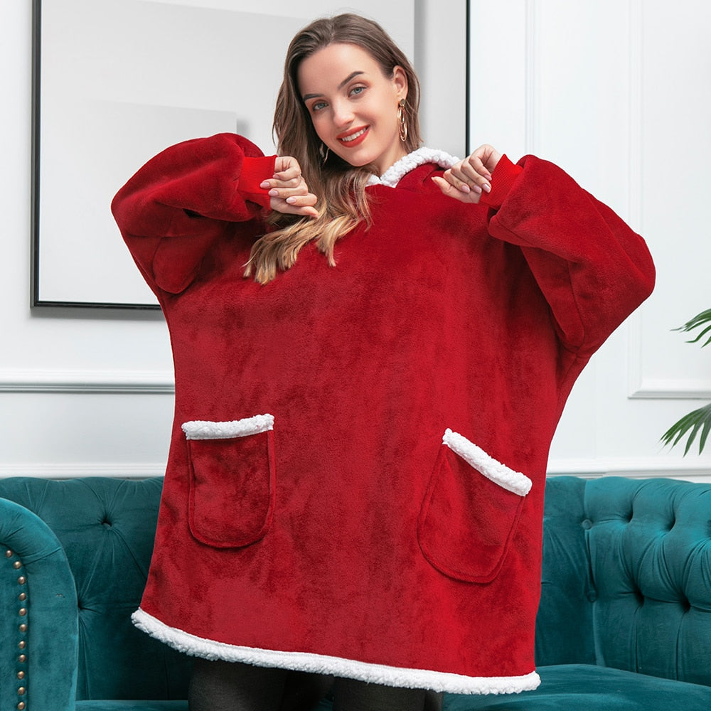 Unisex Sweatshirt with Blanket – Sweatshirt and Blanket in One