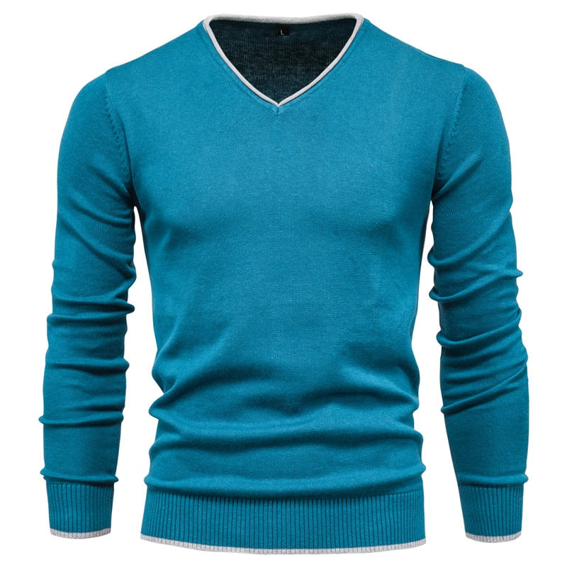 Men's Sweater – Slim Fit with V-Neck