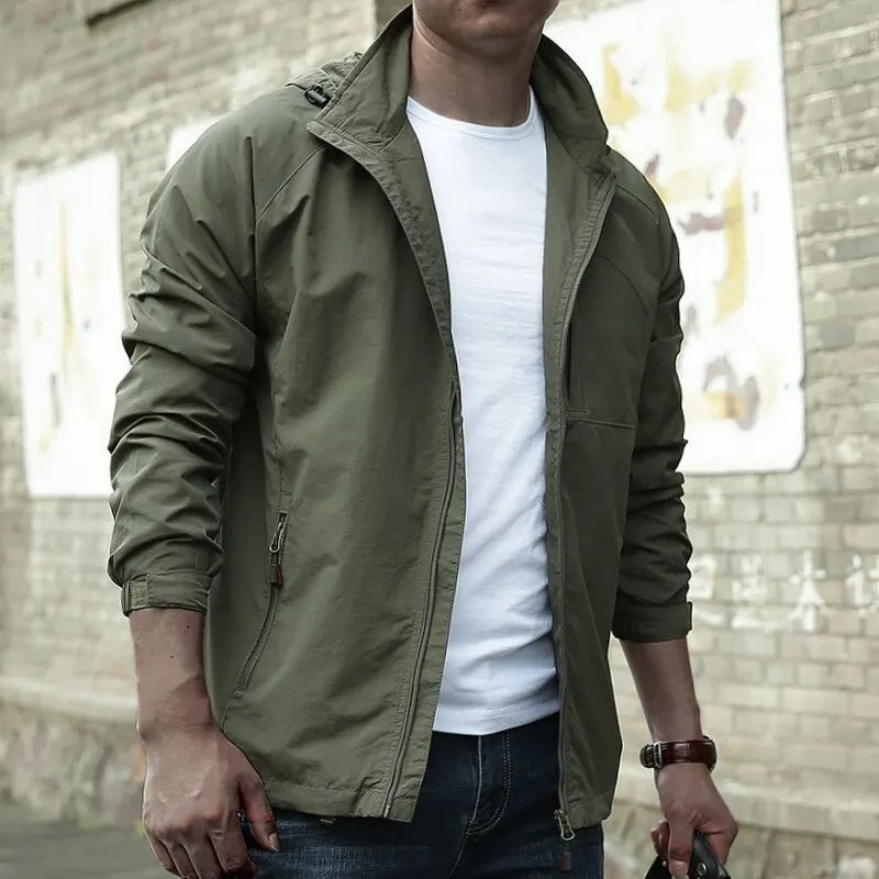 Men’s Cargo Jacket – Hooded Outdoor Multi-Pocket Coat