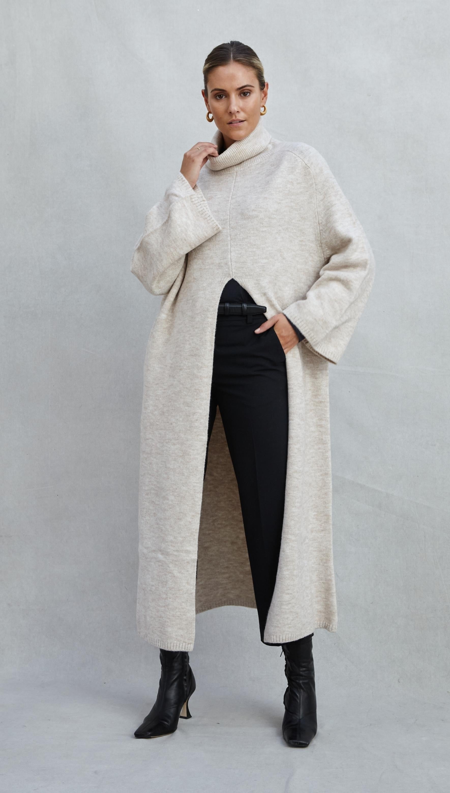 Women's cardigan dress – sand pattern