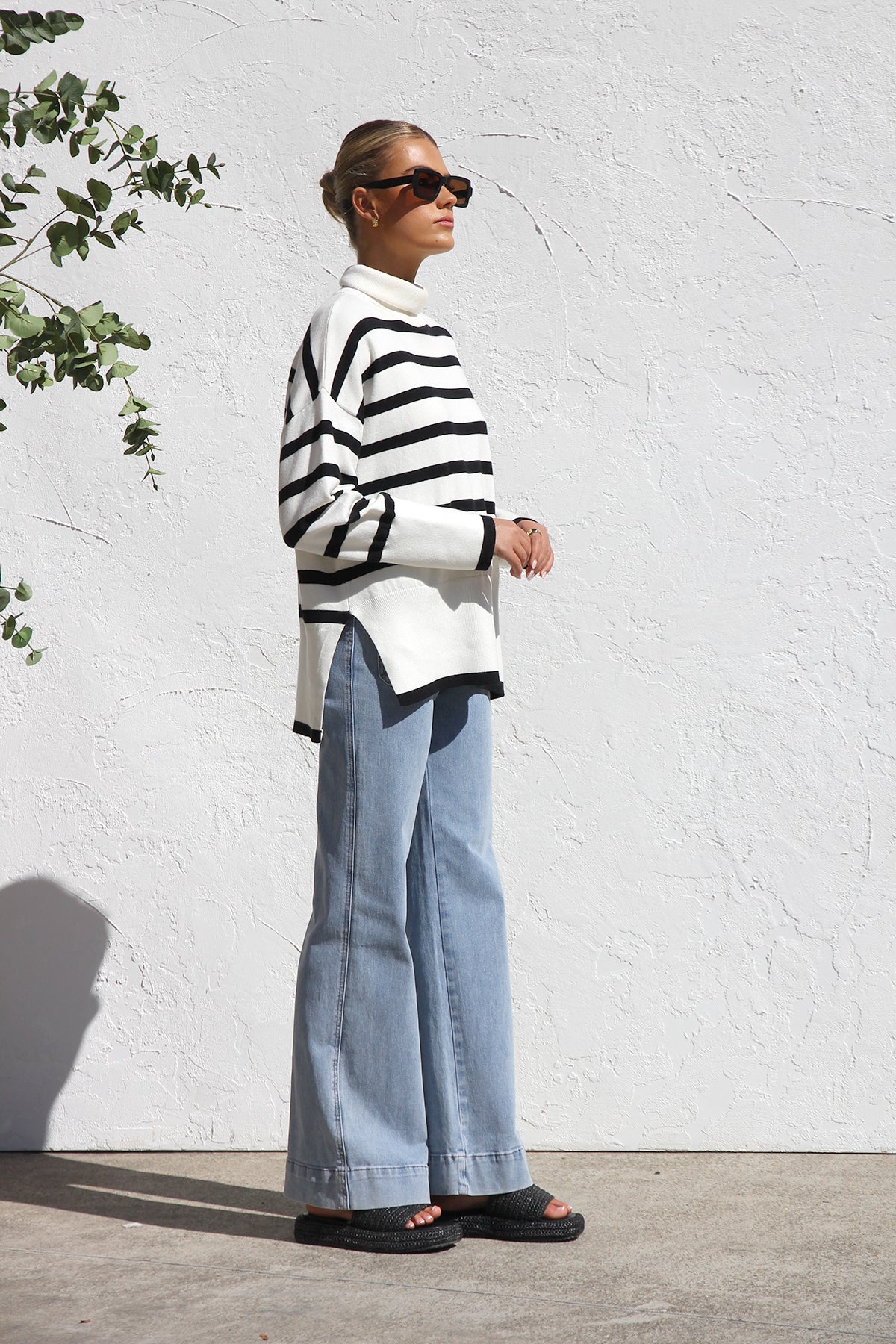 Striped Turtleneck Sweater | Oversized Fit | Classic & Cozy