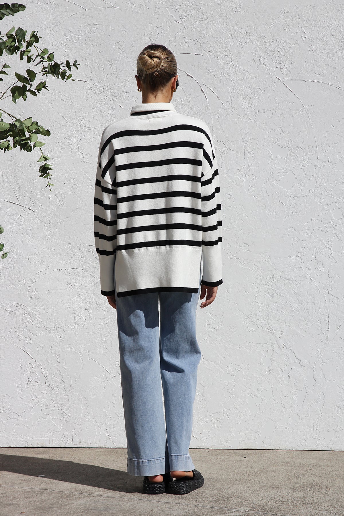 Striped Turtleneck Sweater | Oversized Fit | Classic & Cozy
