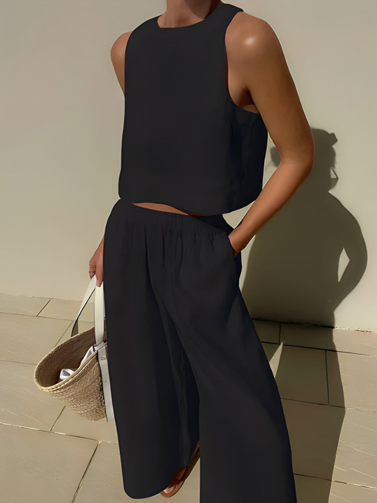 Isla | Women’s Set | Crop Top & Wide Leg Pants Co-ord