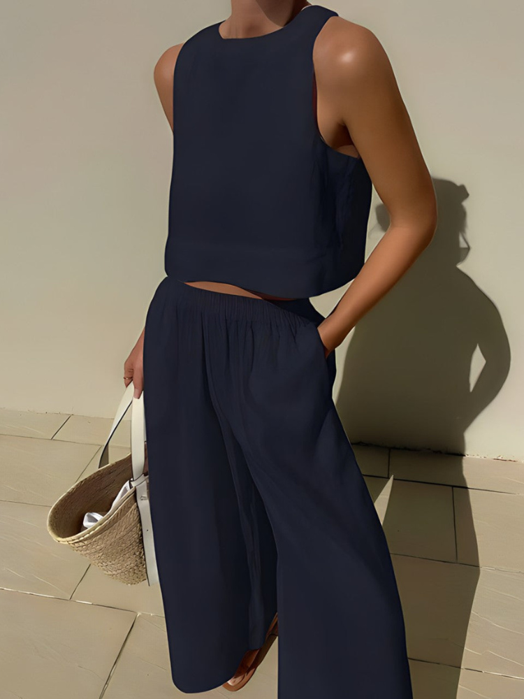 Isla | Women’s Set | Crop Top & Wide Leg Pants Co-ord