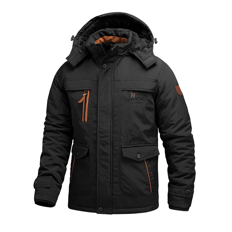 Men’s Winter Coat Tactical – Mid Length Detachable Hood