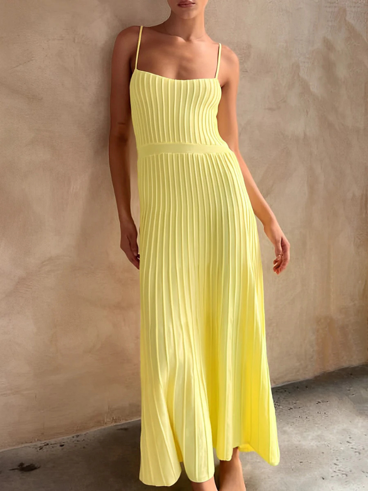 Kaela | Women’s Midi Dress | Ribbed Fitted Sundress