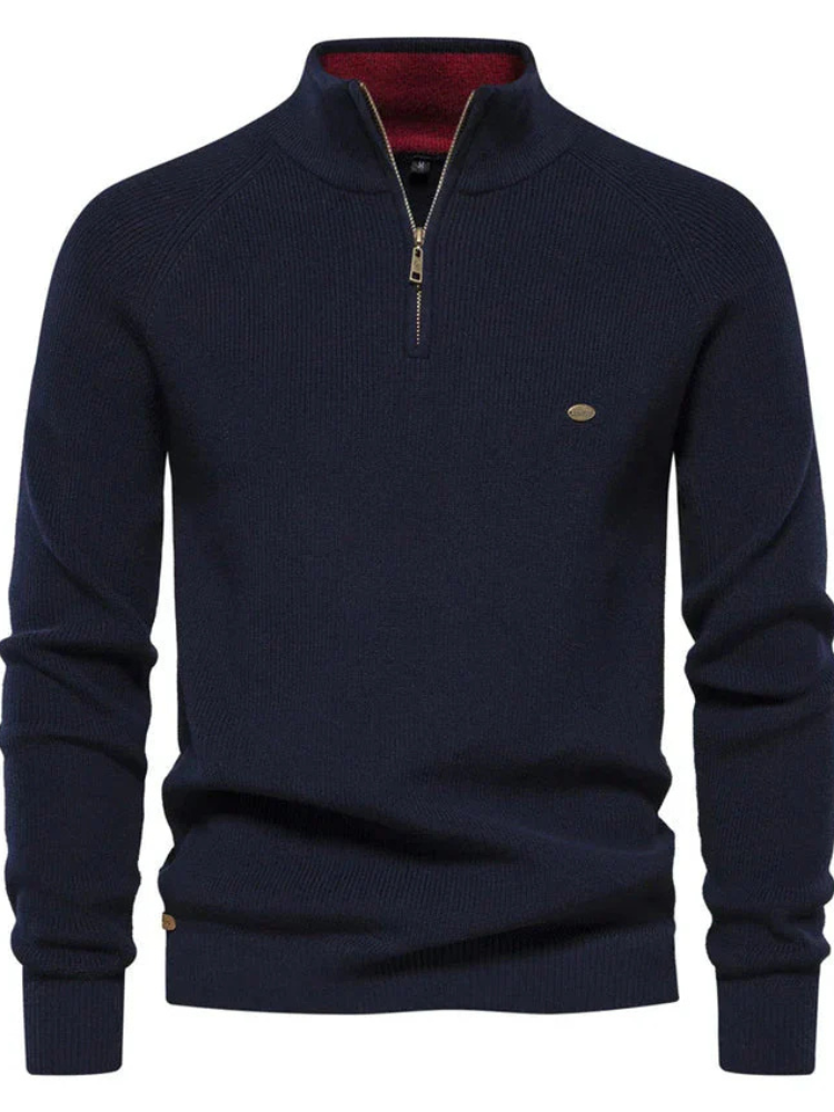 Knox | Men’s Zip Sweater | Soft Knit Collar Modern Fit