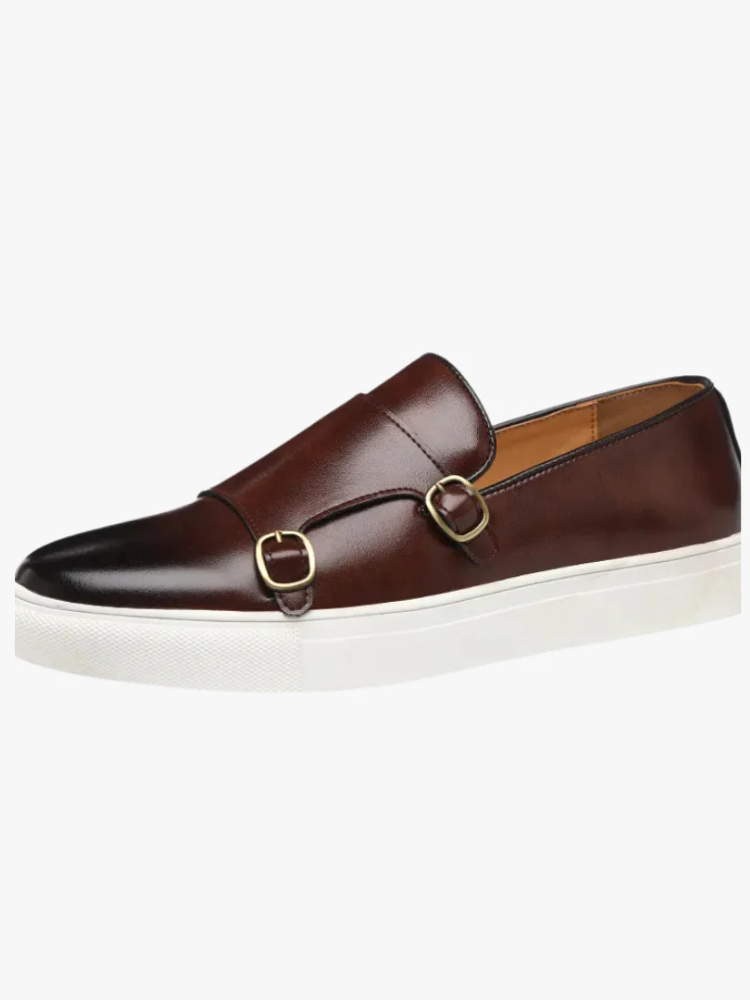 Lennox | Men’s Loafers | Black Leather Buckle Slip-On