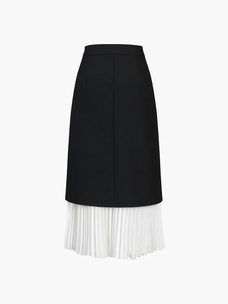Leona | Women’s Long Skirt | Two-Tone Pleated Flow