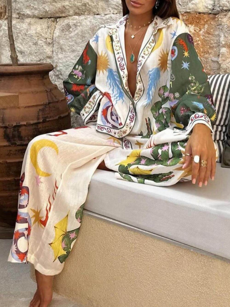 Lina | Women’s Printed Lounge Set | Relaxed Fit