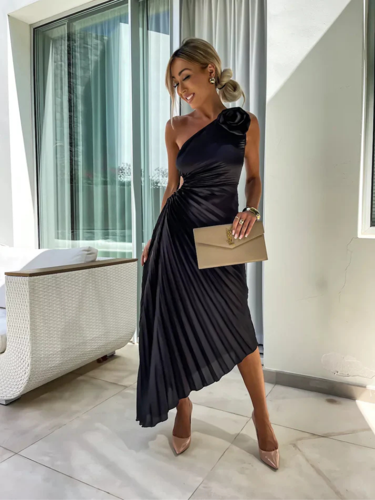 Lizbeth | Women’s One-Shoulder Dress | Floral & Romantic