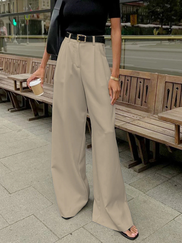 Maren | Women’s Pants | Solid Wide Leg Beltless