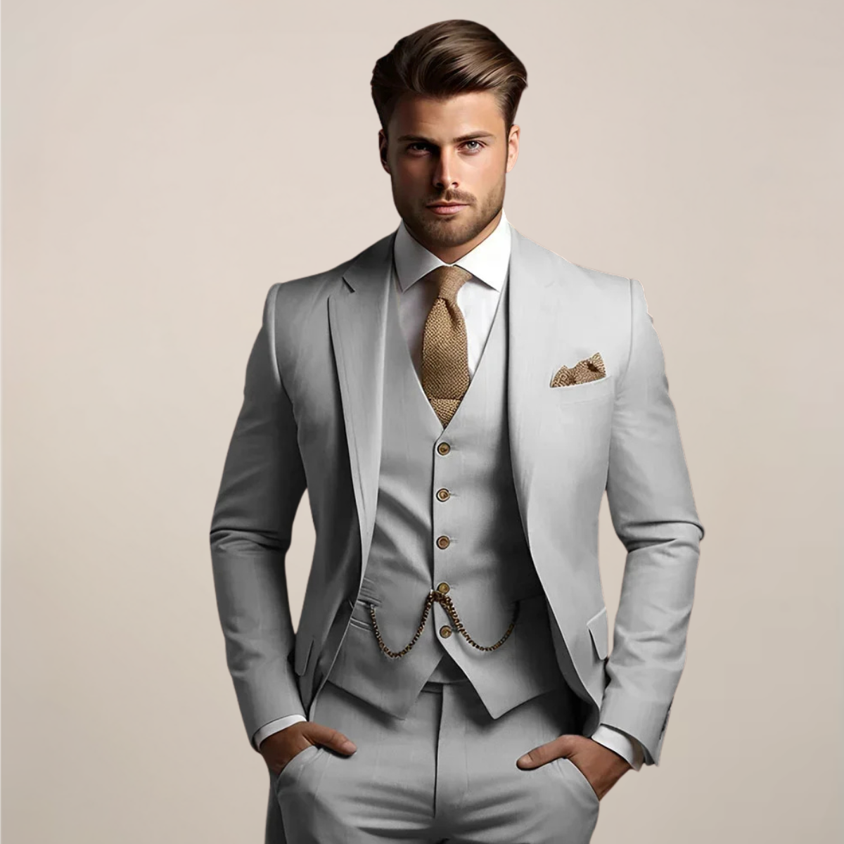 Men's 3-Piece Slim Fit Suit – Wedding Tuxedo