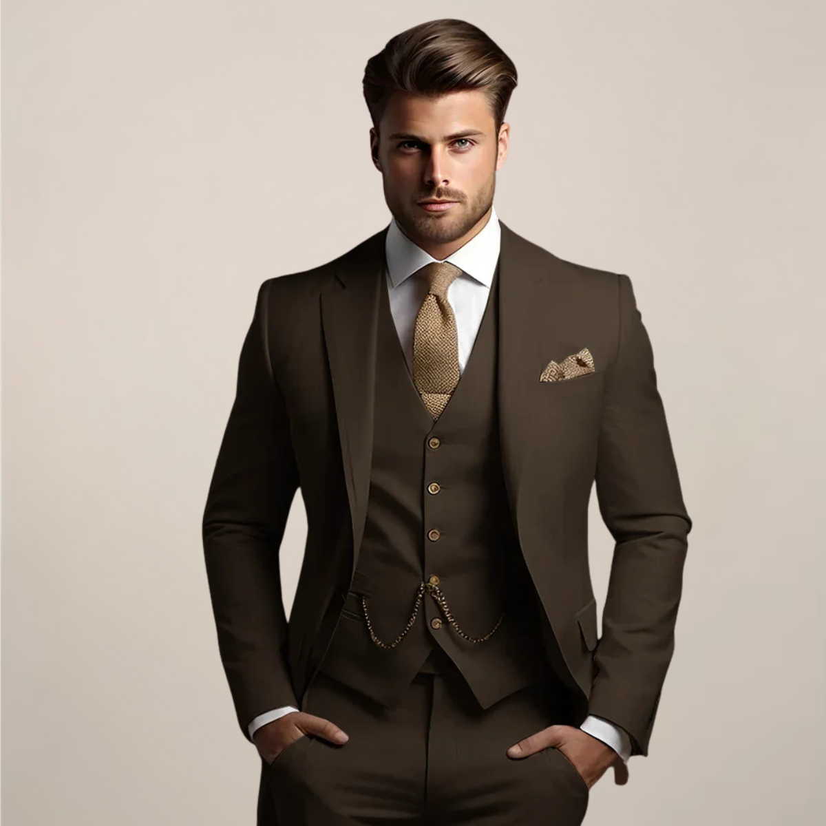 Men's 3-Piece Slim Fit Suit – Wedding Tuxedo