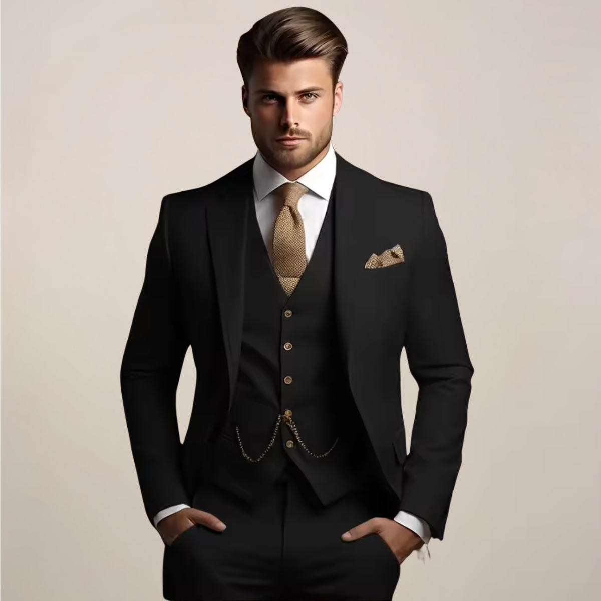 Men's 3-Piece Slim Fit Suit – Wedding Tuxedo