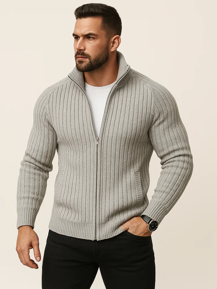 Milan | Men’s Cardigan | Zip-Up Slim Fit Knitwear