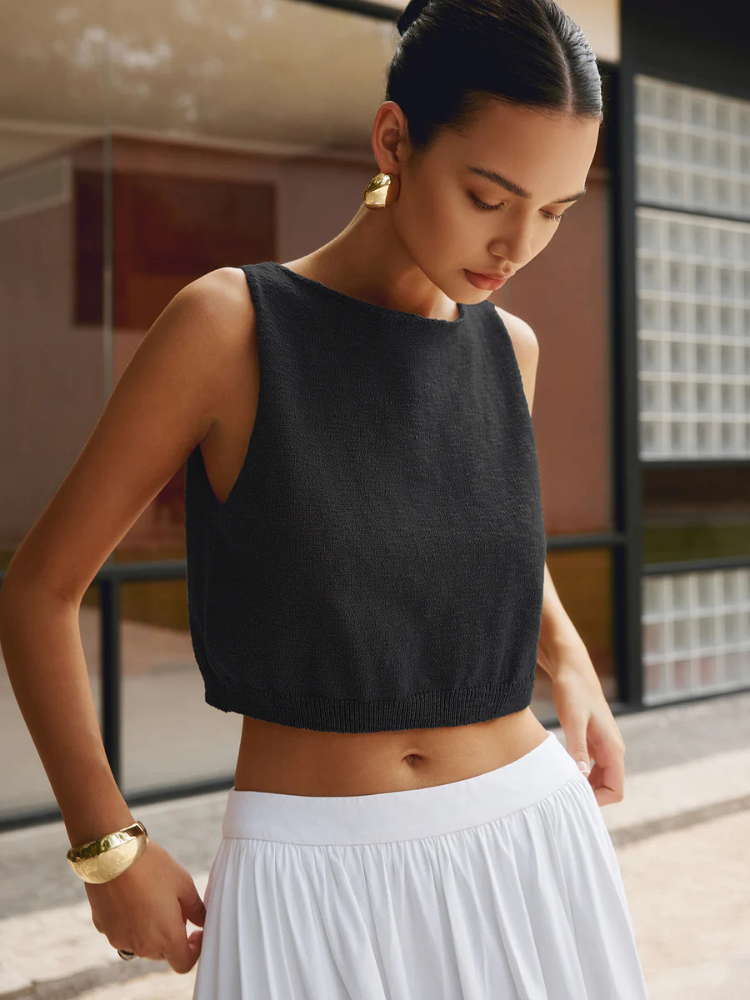 Mina | Women’s Tank Top | Cotton Blend Cropped Basic
