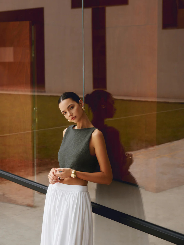 Mina | Women’s Tank Top | Cotton Blend Cropped Basic