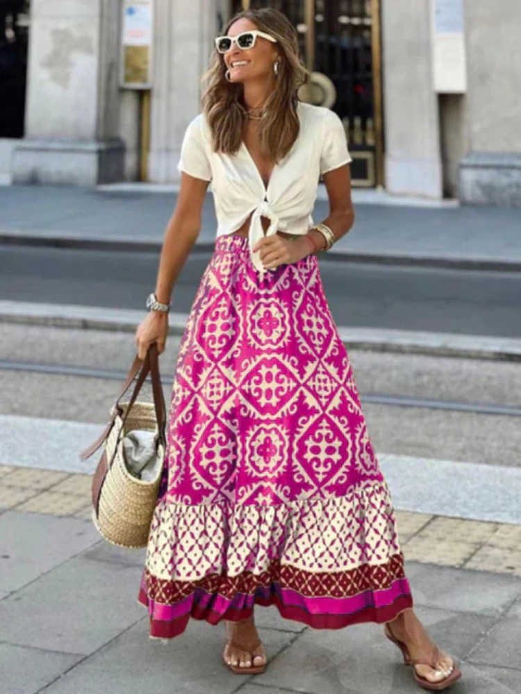 Mirae | Women’s Skirt | Retro Bohemian Flow