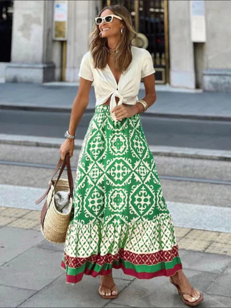 Mirae | Women’s Skirt | Retro Bohemian Flow