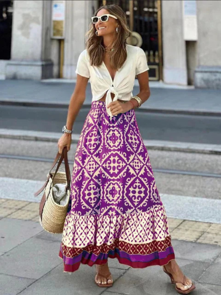 Mirae | Women’s Skirt | Retro Bohemian Flow