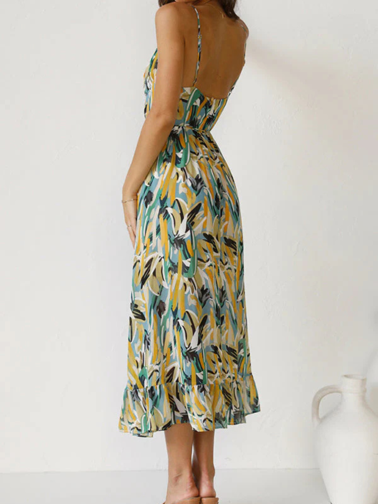 Mirella | Women’s Dress | Colorful Midi Vibrant Flowy