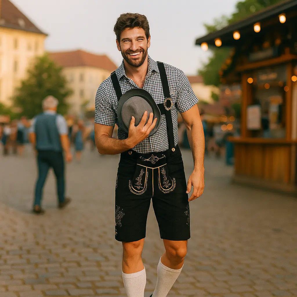 Men's outfit with shirt, pants, and cap – traditional costume
