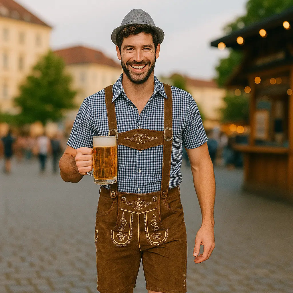 Men's outfit with shirt, pants, and cap – traditional costume