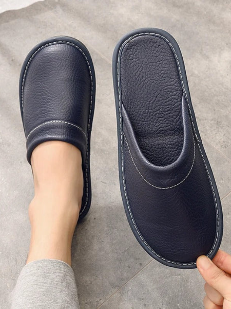 Nerio | Men’s Slippers | Durable Leather Comfort Indoor Outdoor