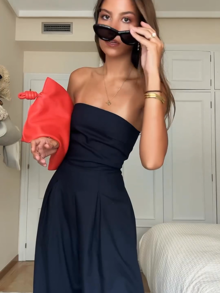 Nora | Women’s Strapless Jumpsuit | Wide Leg