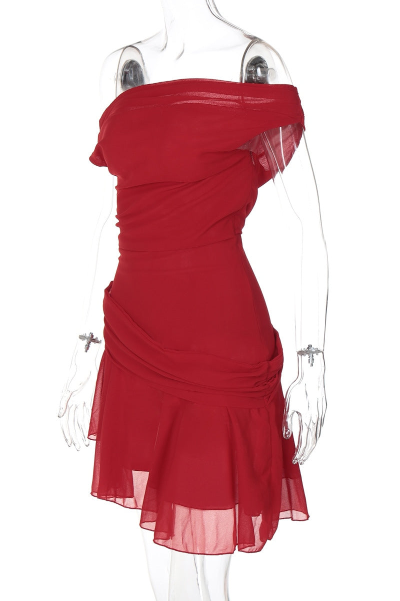 Asymmetrical Off-Shoulder Mini Dress | Elegant & Flowy | Chic & Timeless