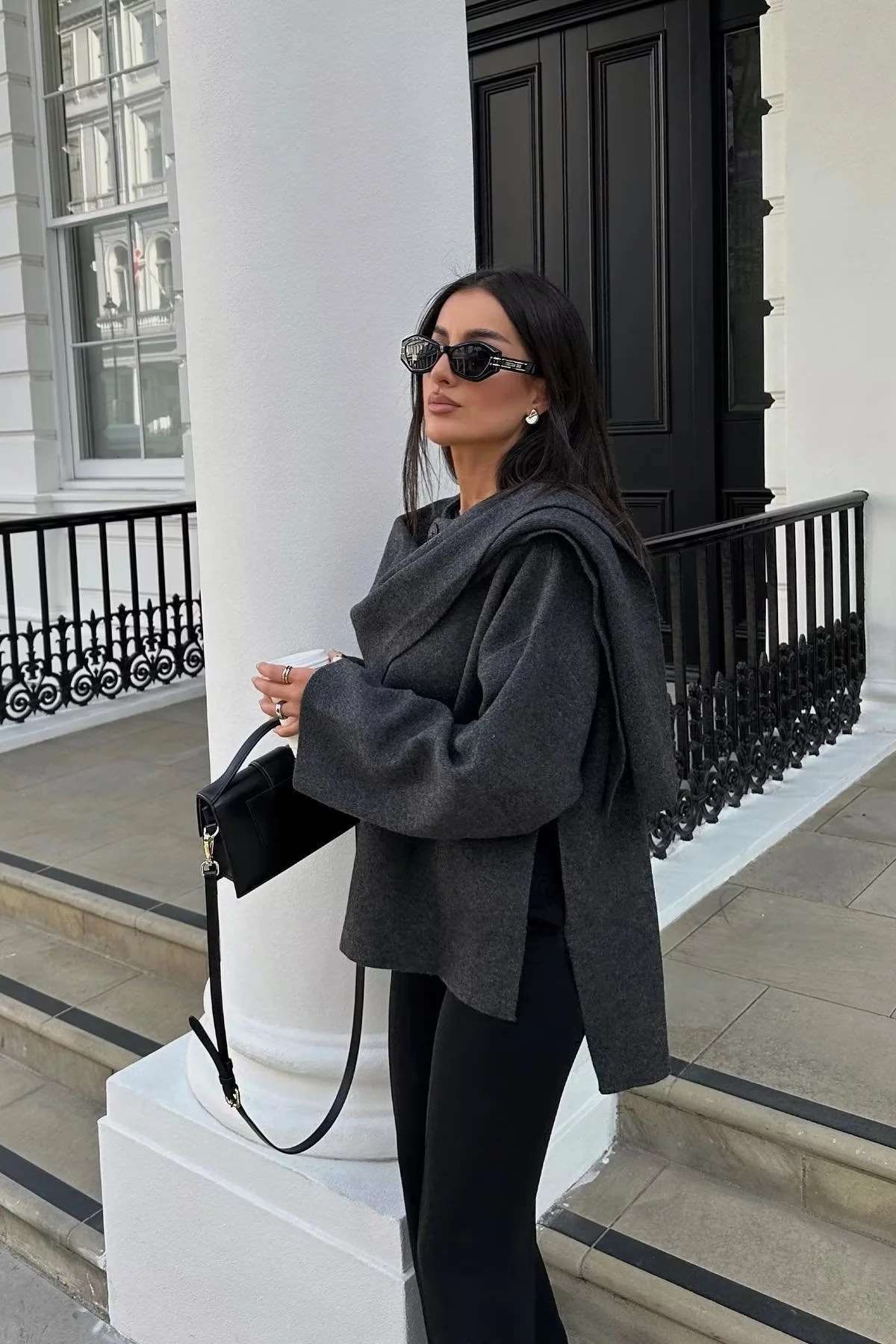 Women’s Faux Leather Cape | Chic & Elegant | Oversized Hooded Design
