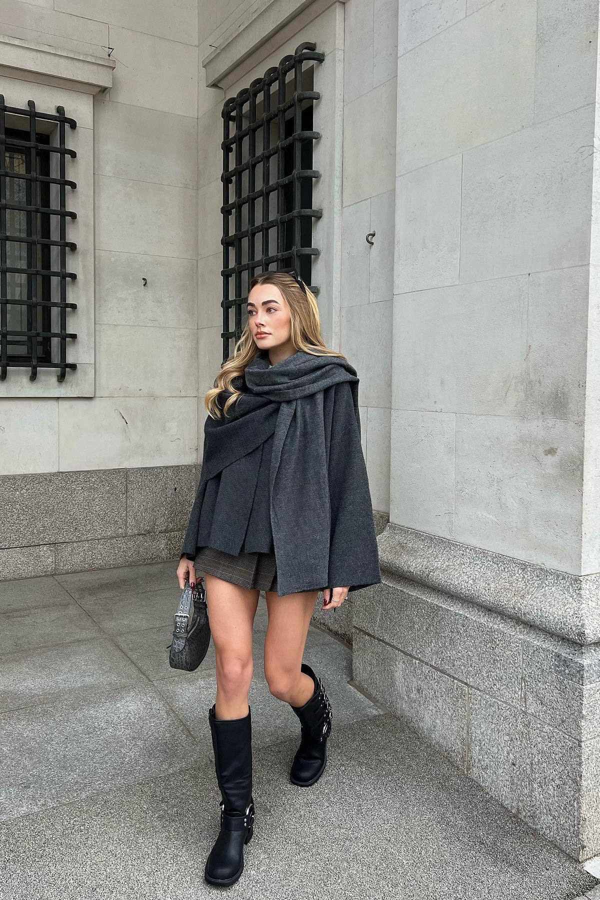 Women’s Faux Leather Cape | Chic & Elegant | Oversized Hooded Design