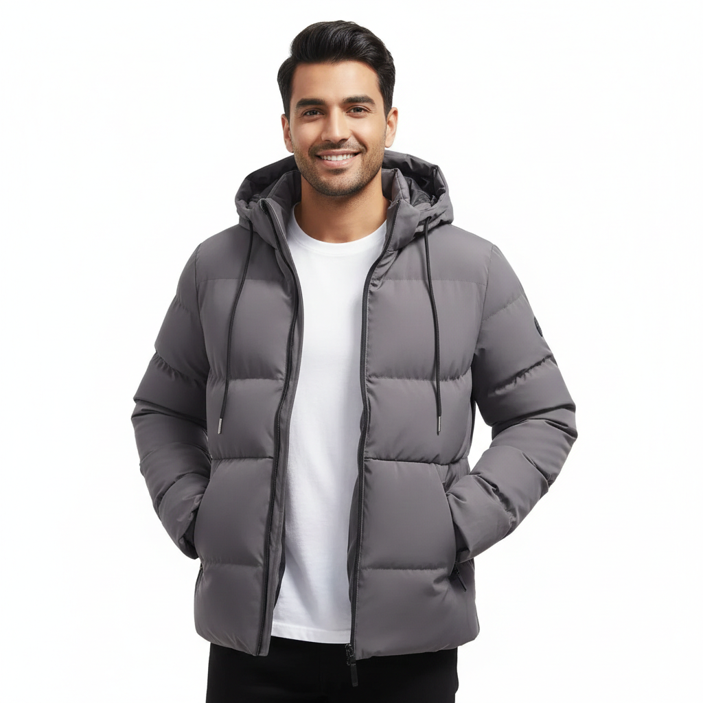 Durevan – Men’s Quilted Winter Parka with Hood