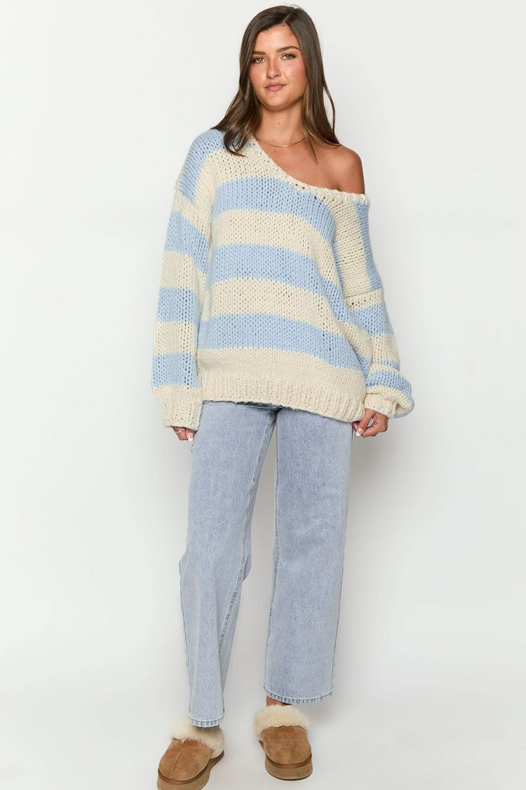 Oversized Striped Sweater | Off-Shoulder | Cozy & Stylish