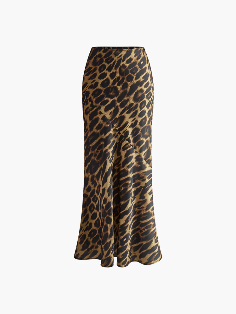 Rhea-Lyn | Women’s Maxi Skirt | Slim Leopard Print
