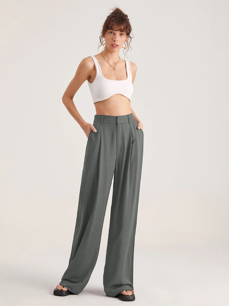 Rheya | Women’s Trousers | Oversized High Waisted Pleated
