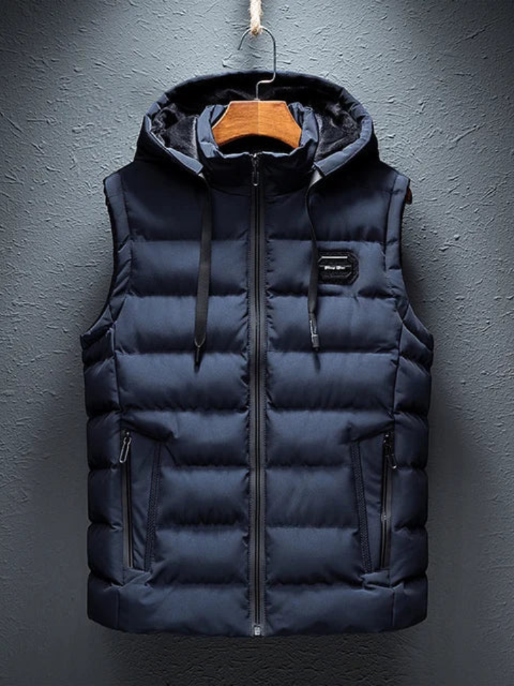 Ruiz | Men’s Hooded Vest | Slim Fit Sleeveless Style