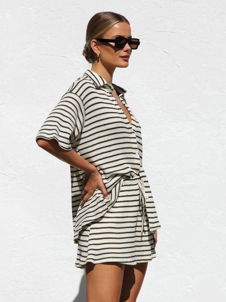 Ruth | Women’s Black Knit Set | Sleek & Textured