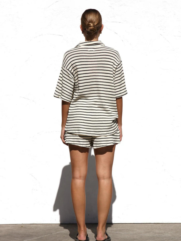 Ruth | Women’s Black Knit Set | Sleek & Textured