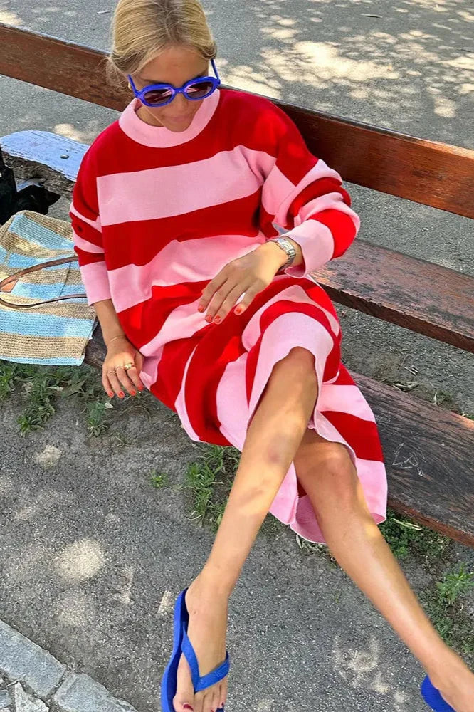 Striped Oversized Maxi Dress | Casual | Relaxed Fit