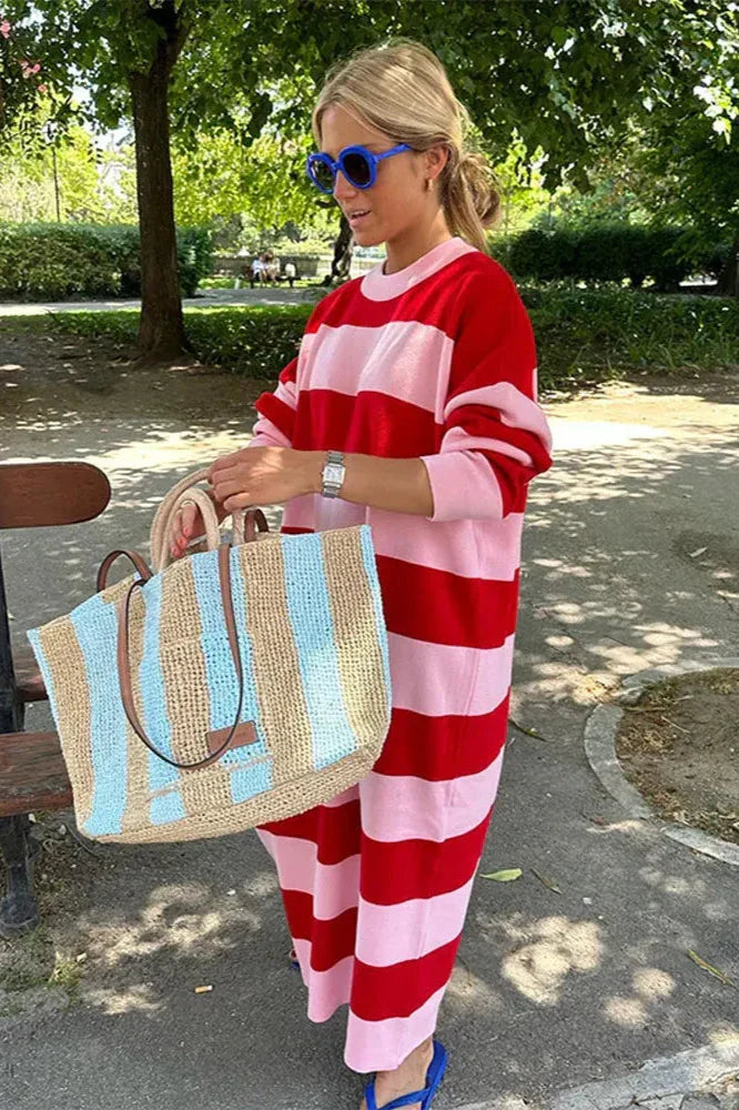 Striped Oversized Maxi Dress | Casual | Relaxed Fit