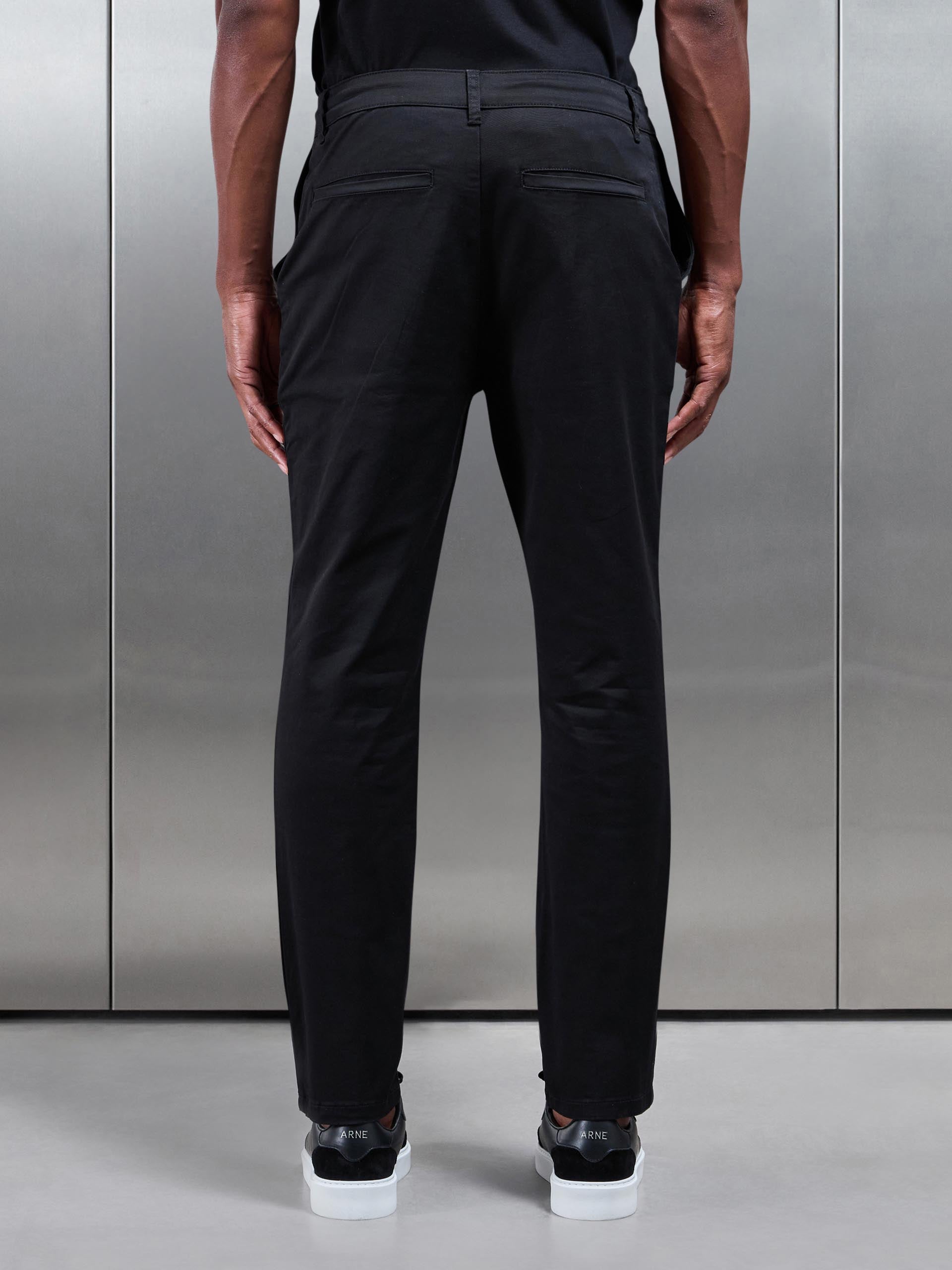 Men's Slim Fit Chino Pants – Black Design