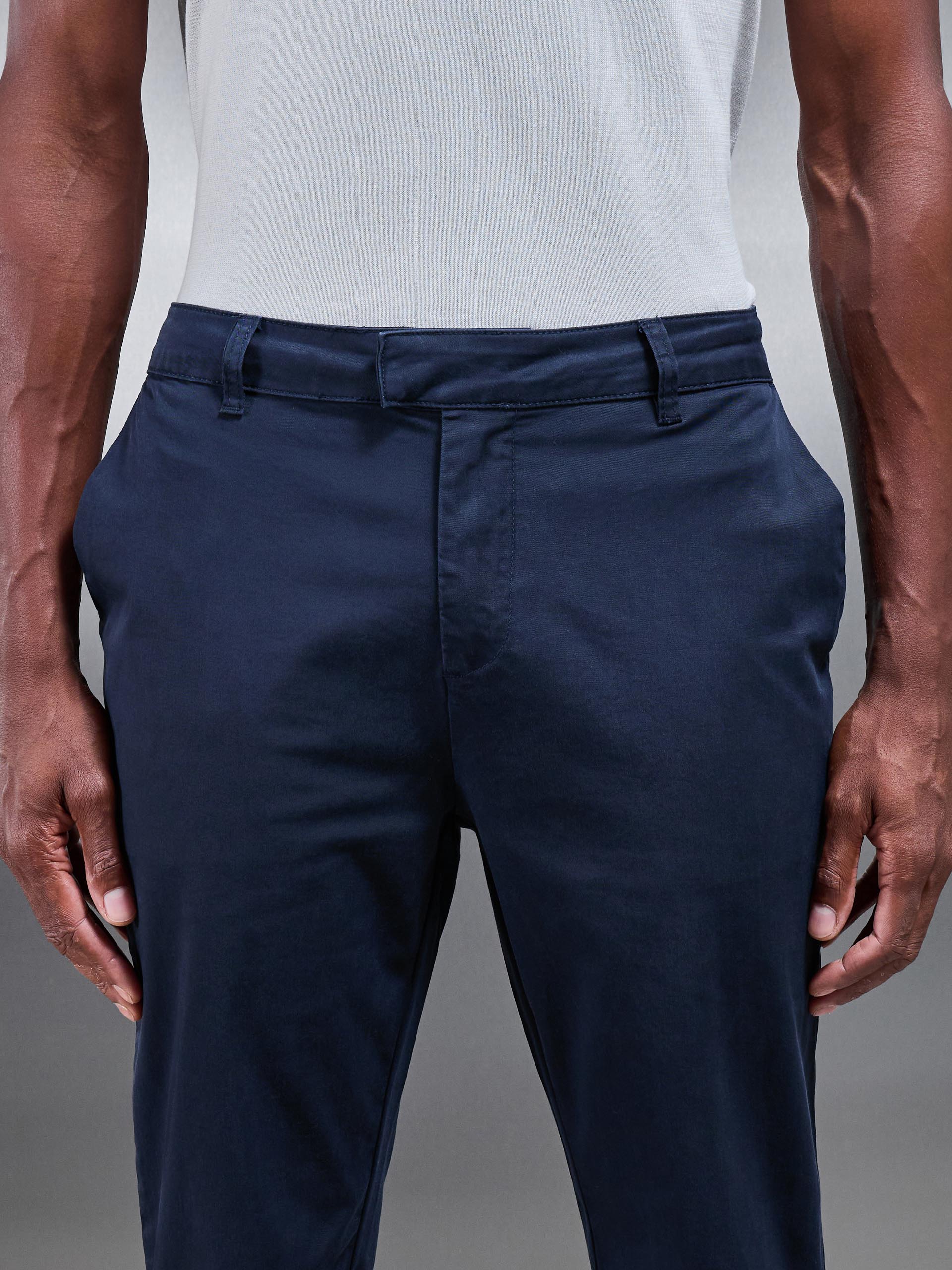 Men's Slim Fit Chino Pants – Navy Blue Design