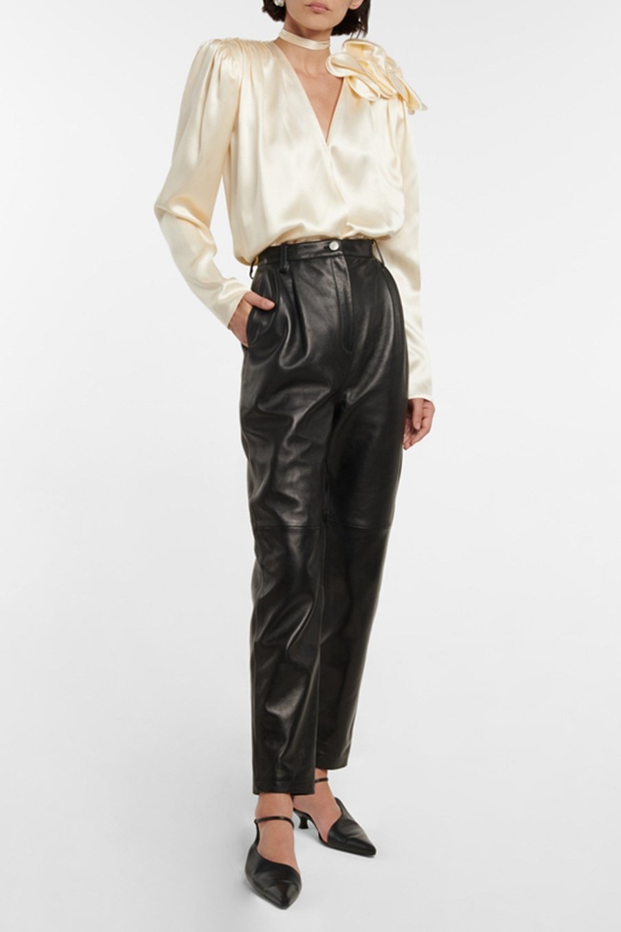 Satin Bow Blouse | Elegant & Lustrous | Statement Neckline