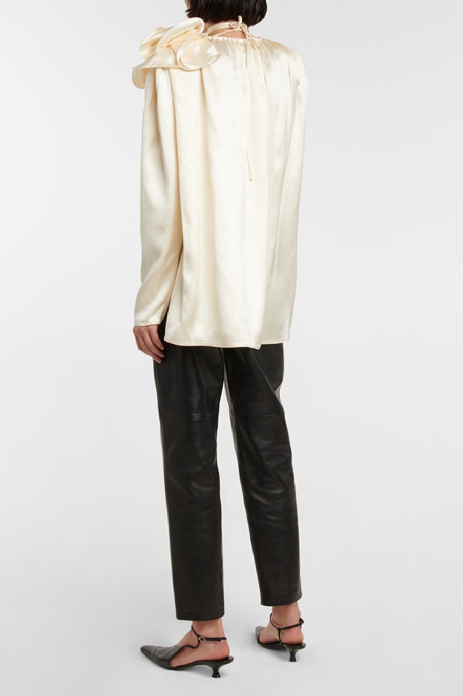 Satin Bow Blouse | Elegant & Lustrous | Statement Neckline