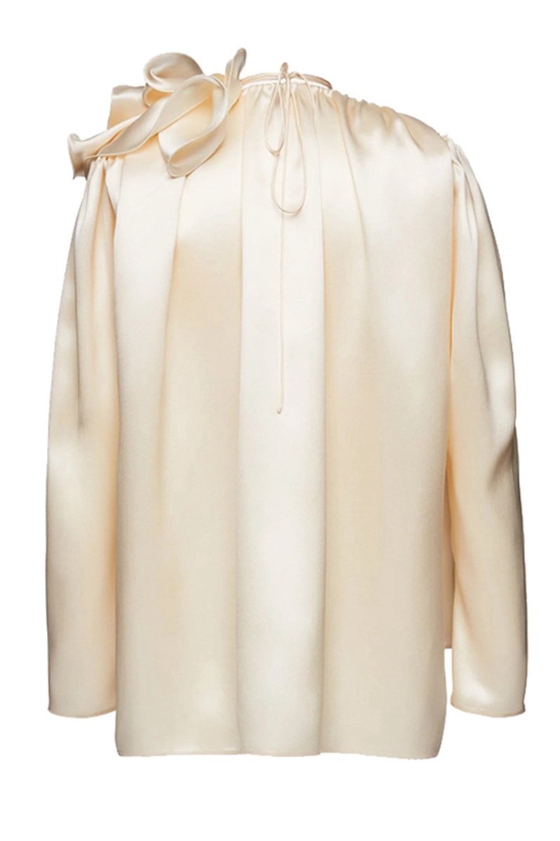Satin Bow Blouse | Elegant & Lustrous | Statement Neckline