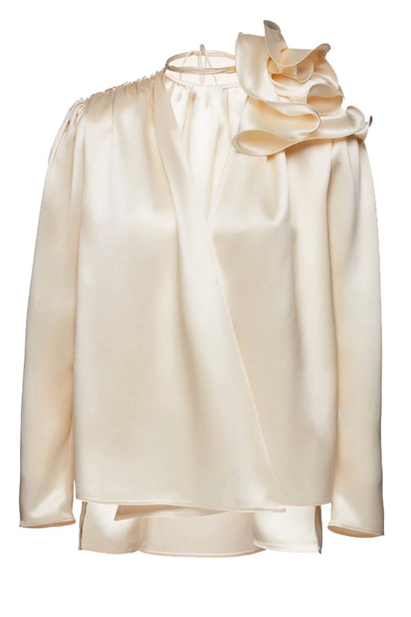 Satin Bow Blouse | Elegant & Lustrous | Statement Neckline