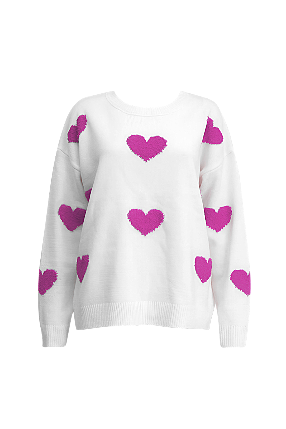 Oversized Heart Print Sweater | Cozy & Playful | Soft Knit