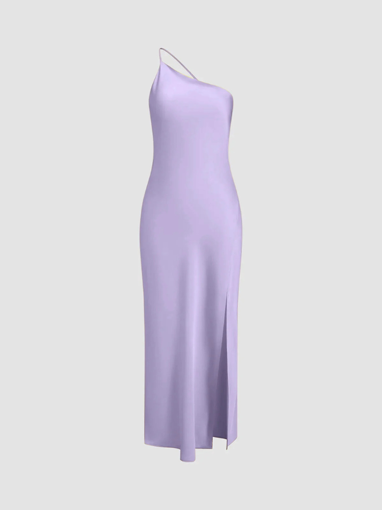 Selene | Women’s Long Dress | Satin Open Back Slit
